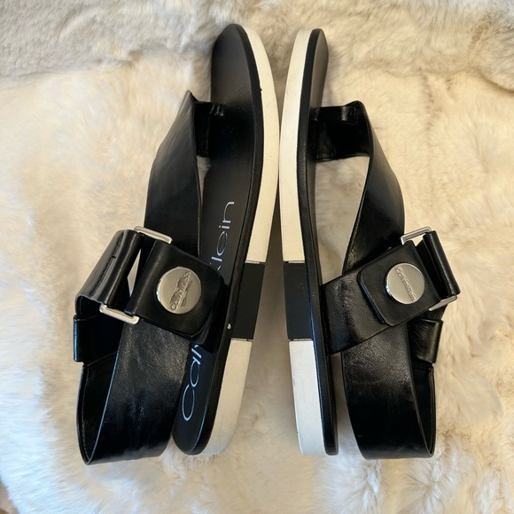 Calvin Klein Rikki Black Sandals Sleek and Stylish Sz-6.5M.   N - Picture 6 of 10
